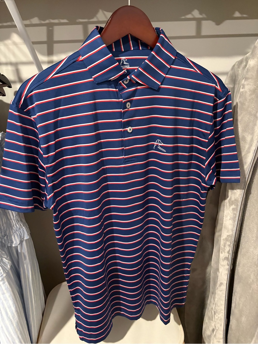 Rhoback Men’s Small Old Glory Stripe USA Polo